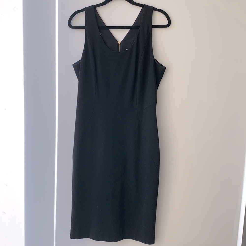 Classiques Entier Black Dress Size 10 LBD with Gold Zipper Back by Nordstrom